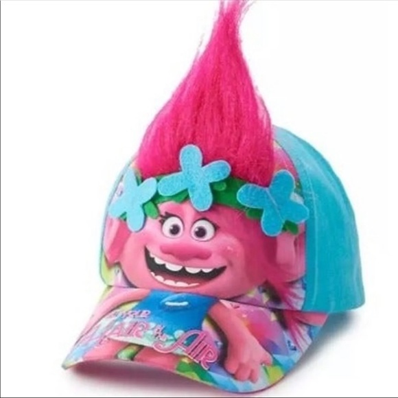 DreamWorks Trolls Poppy Hair Baseball Cap Girls Kids Children Summer Fun Hat - Picture 9 of 11